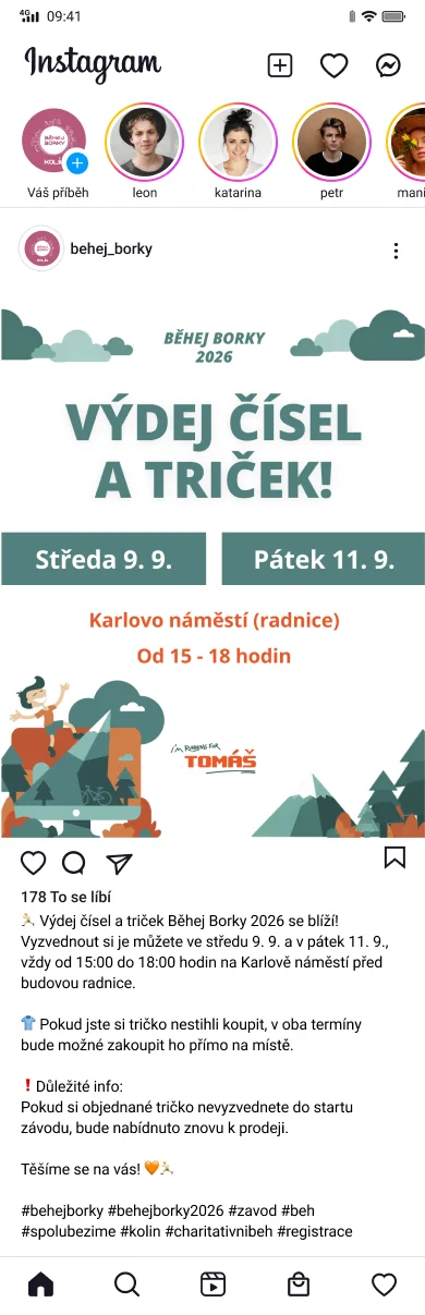 Běhej Borky – Informační post k výdeji startovních čísel a triček