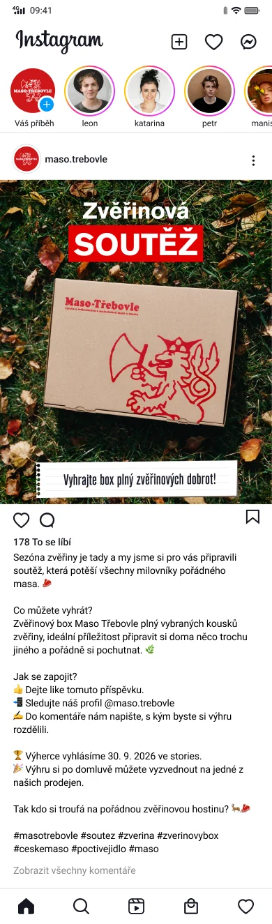 Maso-Třebovle – Soutěžní post o zvěřinový box