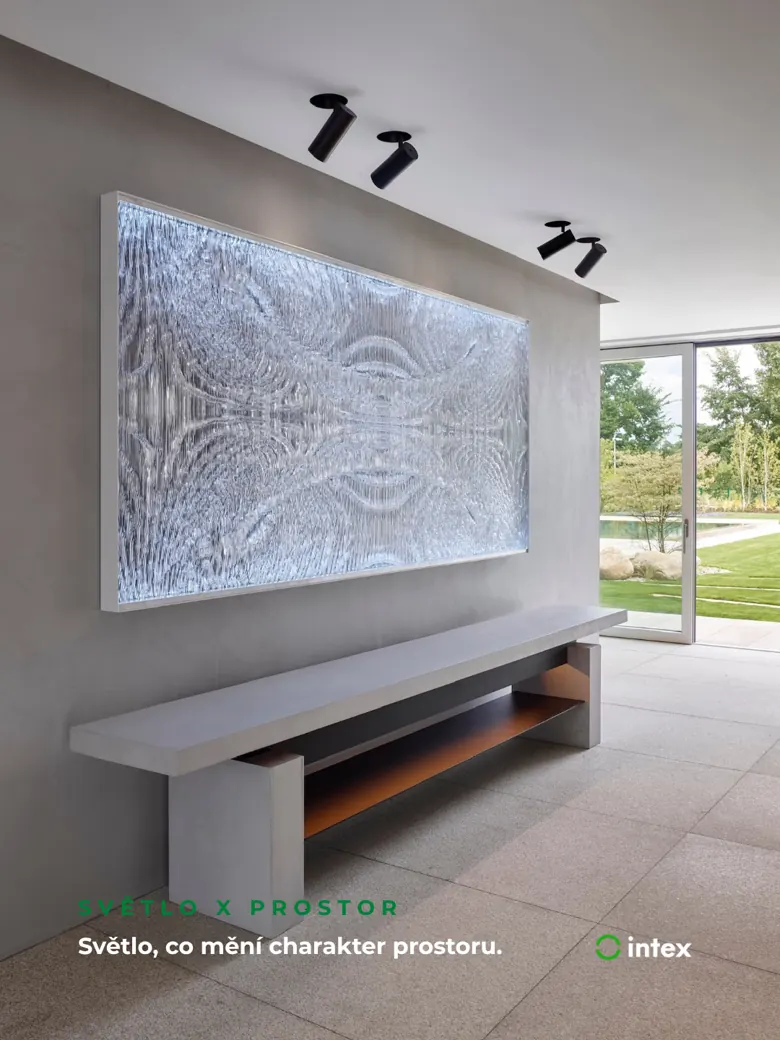 Intex Interior, slide 5/8: Světlo × prostor – Světlo, co mění charakter prostoru